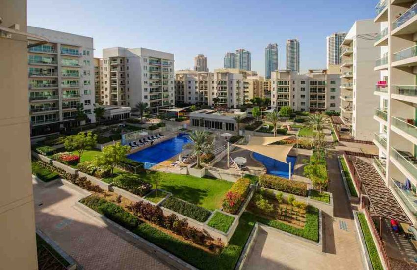 Landscaped open spaces at NBR Group apartments in Gunjur